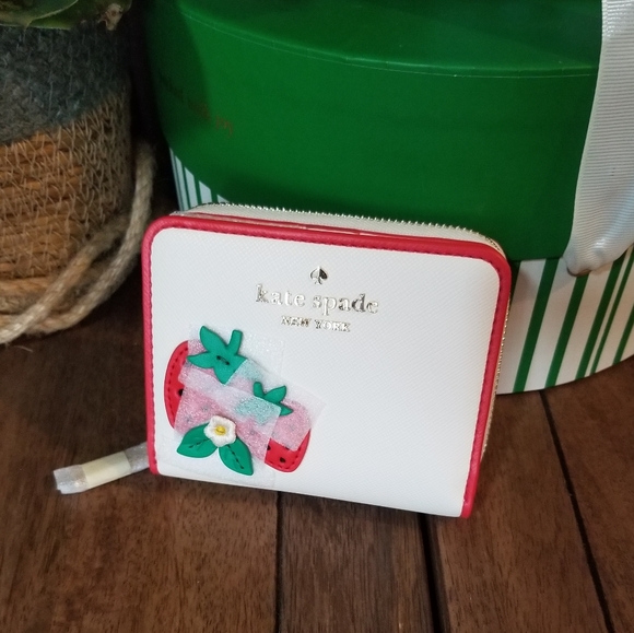 Kate Spade New York Strawberry Small Zip Wallet - Picture 2 of 10